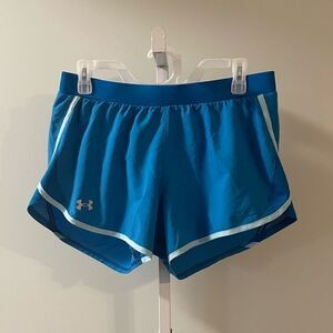 Under Armour Blue Elastic Band Running Shorts